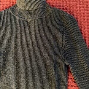 Express Charcoal Ribbed Knit Sweater